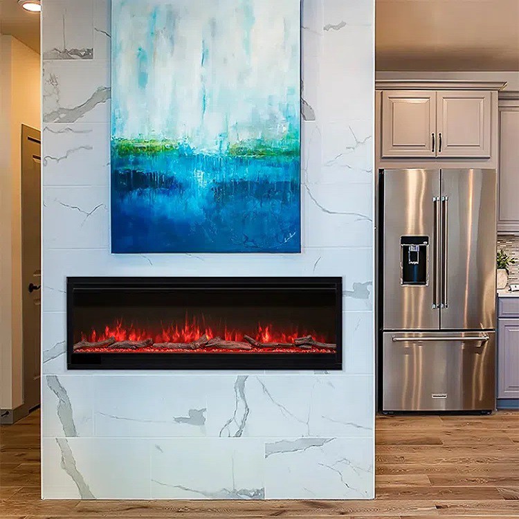 Вбудований електричний камін Black Wall